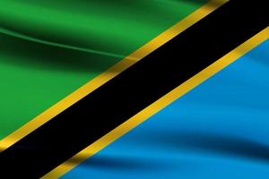 Close up waving flag of Tanzania, original and simple Tanzania flag isolated vector