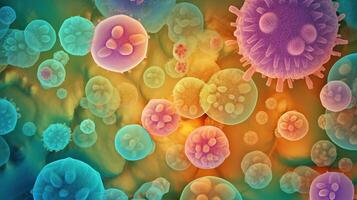 bacterias debajo el microscopio ai generado foto