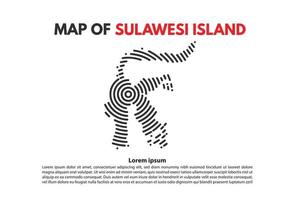 Sulawesi Celebes map spiral in vector design indonesia island