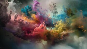 abstract watercolor background with clouds photo