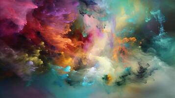 abstract watercolor background with clouds photo
