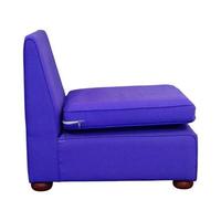 Side View of Blue Fabric Sofa Furniture Isolated on White with Clipping Path photo