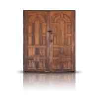 antiguo de madera puerta aislado en blanco antecedentes foto