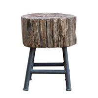 Tree Stump Chair Isolated on White with Clipping Path photo