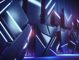 Abstract Motion Neon Geometric Background. photo