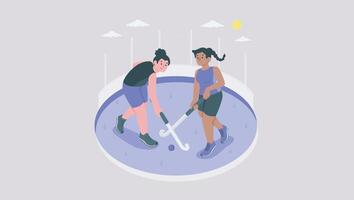 playing hockey clipart vector