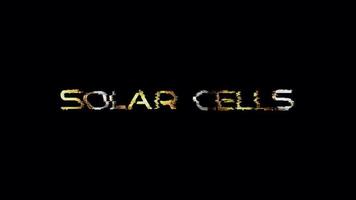 Loop text effect of SOLAR CELLS glitch goldent text video