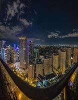 Panoramic image over Manila skyline at night photo