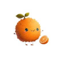 mignonne content Orange personnage . ai généré png