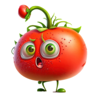 linda contento tomate personaje . ai generado png