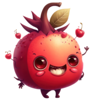 cute happy pomegranate character . AI Generated png