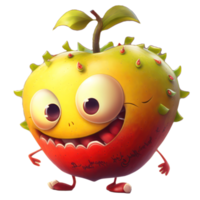 cute happy apple character . AI Generated png