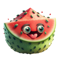 cute happy watermelon character . AI Generated png