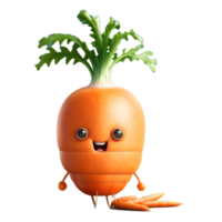 carino contento carota personaggio . ai generato png