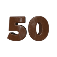 número 50 3d representación transparente antecedentes png