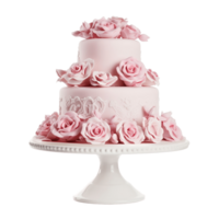 Wedding cake isolated on transparent background, png