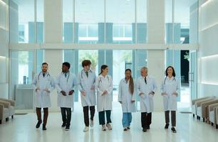 Portrait of Doctors and medical students with various gestures to prepare for patient care photo