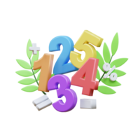 3d math class icon illustration object png