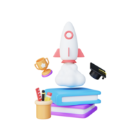 3d grow up skill education concept illustration png