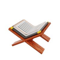 3d islamisch geöffnet Koran Buch Symbol Illustration Objekt png