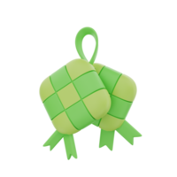 3d ketupat ícone ilustração objeto png