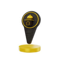 3d islamic mosque location icon illustration object png