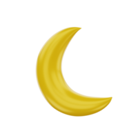 3d croissant lune icône illustration objet png
