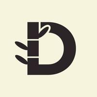Letter D Bamboo Logo Design Symbol Vector