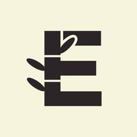 Letter E Bamboo Logo Design Symbol Vector