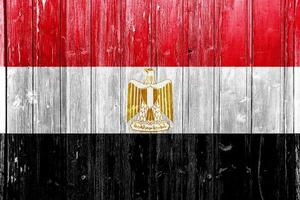 Flag of Egypt on a textured background. Concept collage. photo
