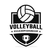 Volleyball logo design vector illustration