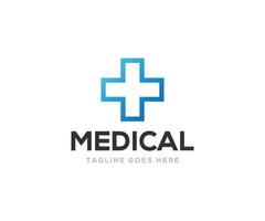 médico salud cuidado vector logo modelo.