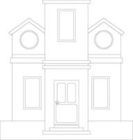 home Coloring page for kids Free Vector