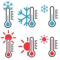 Cold and hot icon vector. temperature illustration sign. thermometer symbol. heat logo. vector