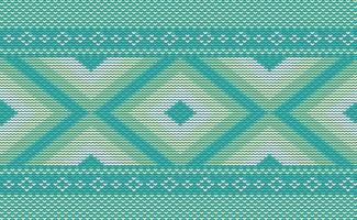 Knitted ethnic pattern, Vector cross stitch Nordic background, Embroidery illustration ornate style