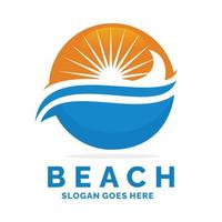 Beach logo design vector illustration