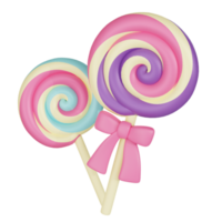 Swirl colorful lollipop 3d sweets icon png