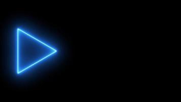 Neon- Zeichen Dreieck Animation mit ein schwarz Hintergrund video