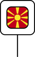 North Macedonia flag square pin icon. png