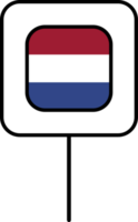Nederland vlag plein pin icoon. png