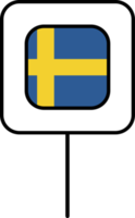 Sweden flag square pin icon. png