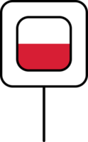 Poland flag square pin icon. png