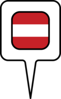 Austria bandiera carta geografica pointer icona, piazza design. png