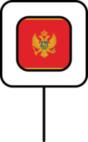 Montenegro flag square pin icon. png