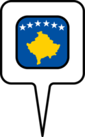 kosovo bandiera carta geografica pointer icona, piazza design. png