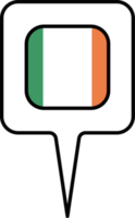 Irlanda bandiera carta geografica pointer icona, piazza design. png