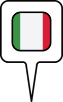 Italia bandera mapa puntero icono, cuadrado diseño. png