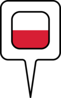 Poland flag Map pointer icon, square design. png