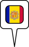 andorra flagga Karta pekare ikon, fyrkant design. png