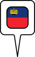 Liechtenstein flag Map pointer icon, square design. png